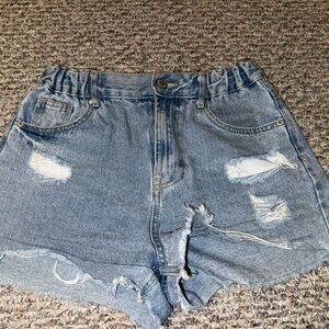 Love Tree Blue Distressed Jean Shorts